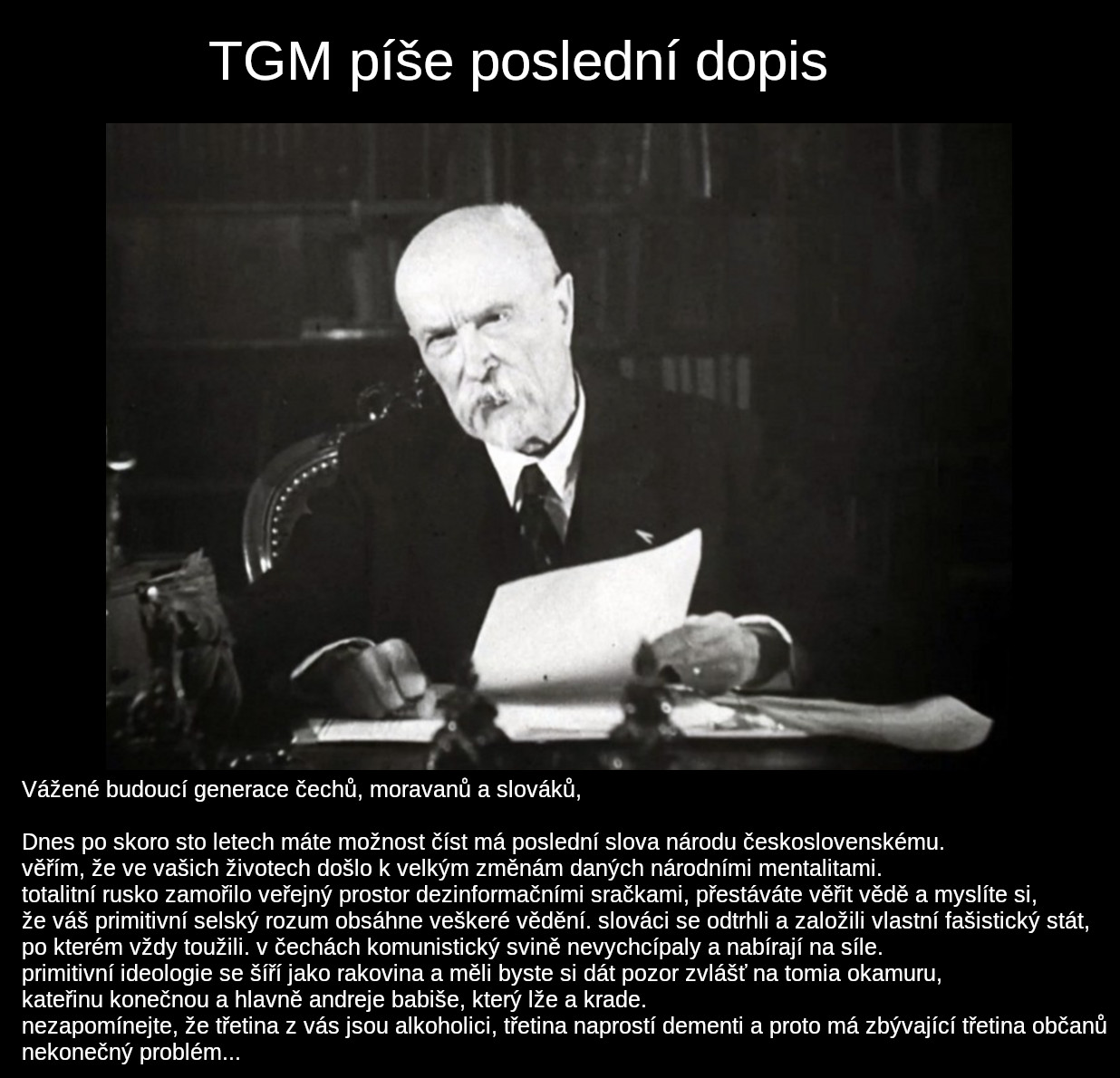 poslední dopis tgm