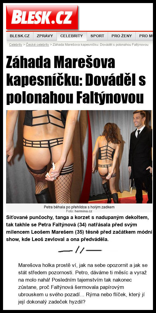 Mare�ova holka se posrala